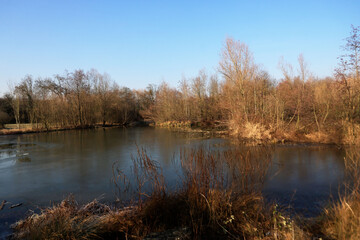 Landscape in the Zugwiesen Area near Ludwigsburg, Germany.