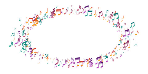 Musical note icons vector wallpaper. Melody - obrazy, fototapety, plakaty