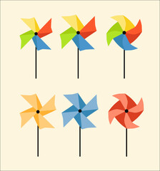 colorful pinwheel toy illustration