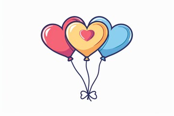 A charming hand-drawn illustration of a heart-shaped balloon adorned with a delicate bow, evoking feelings of love and romance on valentine's day