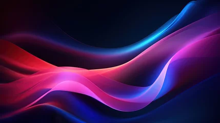 Foto op Canvas Modern abstract background with liquid holographic neon curved waves in motion. Gradient color design for banner, and wallpaper concept backdrop. Generative AI © Alpa