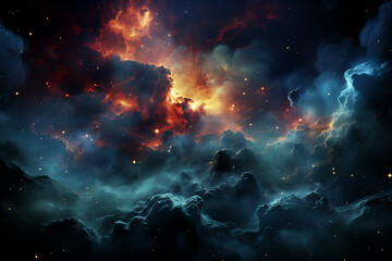 abstract deep space image with stars and clouds_7