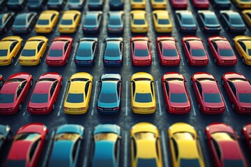 Fototapeta premium lots of cars on car parking