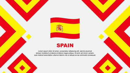 Spain Flag Abstract Background Design Template. Spain Independence Day Banner Wallpaper Vector Illustration. Spain Template