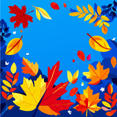 Fototapeta na wymiar Autumn background with colorful leaves. Vector illustration for your design. generative AI