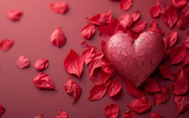 Fototapeta na wymiar Romantic Red Hearts Decoration for Valentine's Day Celebration