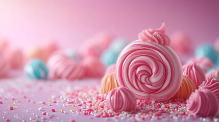 Minimalistic sweet and candy background concept with empty space. 