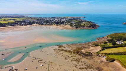 Vue aérienne de la côte bretonne, Rotheneuf, La Guimorais, Bretagne