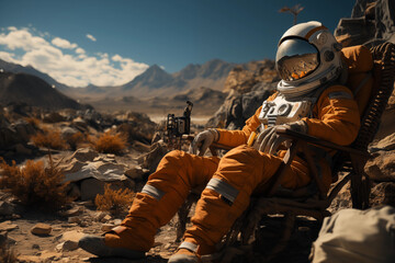Astronaut chilling at the moon_1
