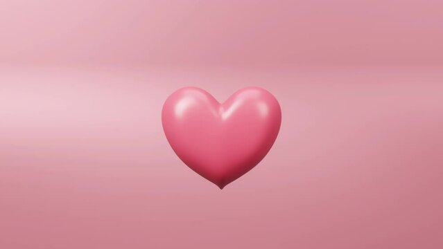 Pulsating or pounding 3d animation of red heart beating. Motion graphic. heart beat animation, Love symbol, Valentine's Day and mother's day. Love and feelings. simple style. 4k video. 3d animation