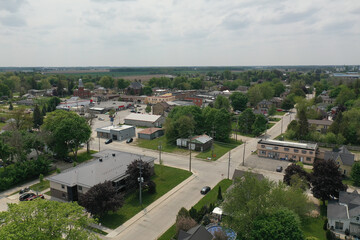 Aerial view of Palmerston, Ontario, Canada