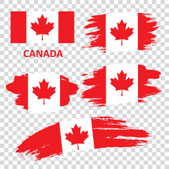 Set of vector flags of Canada