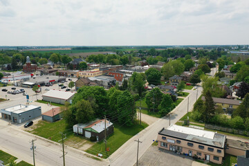 Fototapeta na wymiar Aerial scene of Palmerston, Ontario, Canada