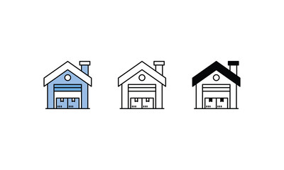 Delivery Warehouse icons vector strock illustration