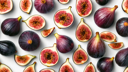 Top view of fig isolated on white background, clipping path, full depth of field. Focus stacking 