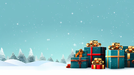 Gift box background. Gifts with copy space. For Christmas gifts, holidays or birthdays