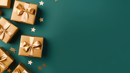 Gift box background. Gifts with copy space. For Christmas gifts, holidays or birthdays