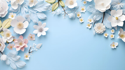 Naklejka na ściany i meble Flower border background image