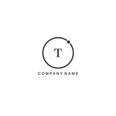 Initial T letter management label trendy elegant monogram company