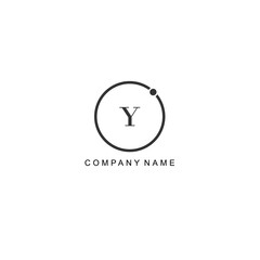 Initial Y letter management label trendy elegant monogram company