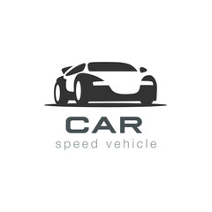 vector sport car logo vector icon. negative space style