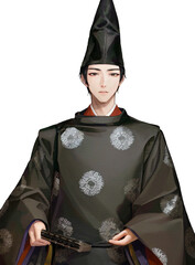 狩衣を着た男性（黒）