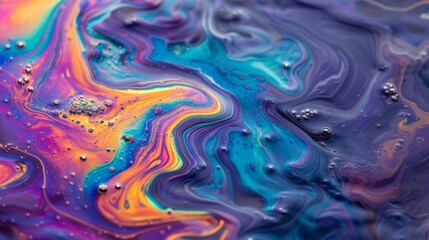 Colorful Abstract Oil Slick on Water Surface Texture background