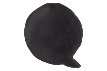 Black speech bubble plasticine isolated on transparent background