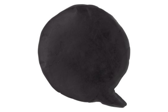 Black speech bubble plasticine isolated on transparent background