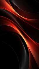 Black background wallpaper for phone with red wavy lines