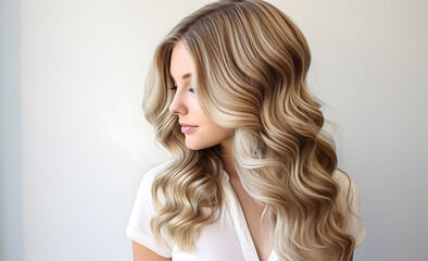 A girl with wavy blonde curls.