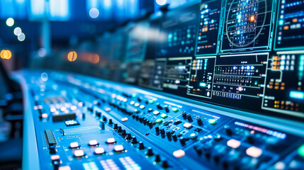 Professional Audio Control: Digital Sound Mixer Equipment in a Musical Studio