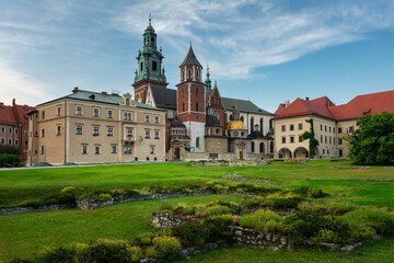 Fototapeta na wymiar Beautiful summer view of Wawel Royal Castle complex in Krakow, Poland