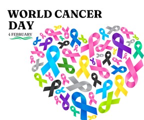 WHITE BACKGROUND WORLD CANCER DAY TEMPLATE 