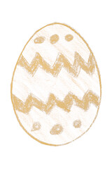 Drawing light brown Easter eggs isolated on transparent background.