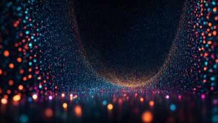 Cosmic Whirlpool of Wonder: A mesmerizing vortex of vibrant particles swirls in the vast expanse of space, inviting exploration and contemplation of the unknown.