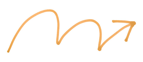 Orange arrows isolated on transparent background