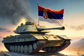 Heavy Battle Tank of Serbia - obrazy, fototapety, plakaty