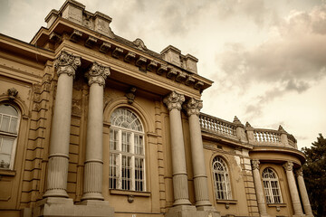 Fototapeta na wymiar Historic building of Szechenyi thermal baths in Budapest.