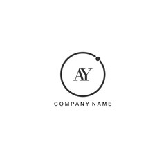 Initial AY letter management label trendy elegant monogram company