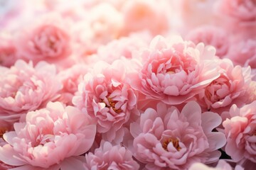 Gentle pink background of peony flowers petals macro photo, closeup view, pink floral background