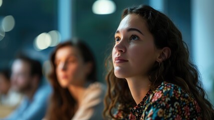 Obraz premium A young woman listen carefully of young entrepreneurs listening to a presentation in meeting in office