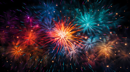 Fototapeta premium Fireworks background for celebration, holiday celebration concept
