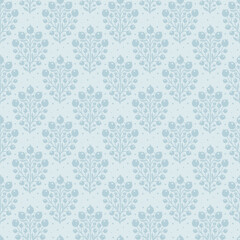 Hand drawn decorative doodle berries seamless pattern, silhouette scandinavian simple flower texture