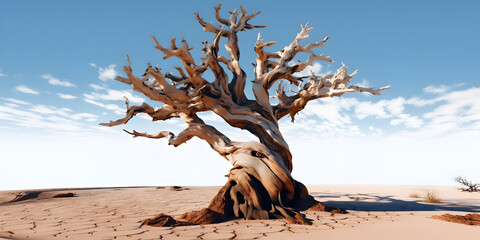 Dry tree isolated with transparent background 