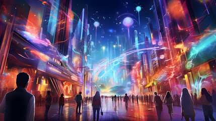 background illustration with colorful light, colorful world
