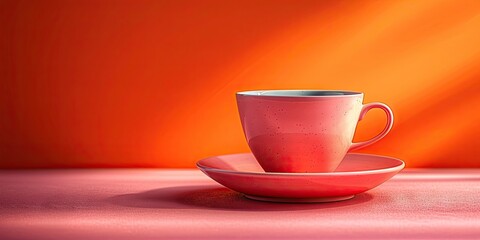 Obraz premium Coffee cup signaling new day drink of choice in morning breakfast complemented by hot mug beverage alternating between tea and caffeine background setting of cozy cafe fresh aroma of espresso