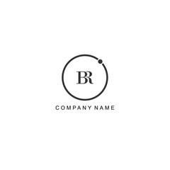 Initial BR letter management label trendy elegant monogram company