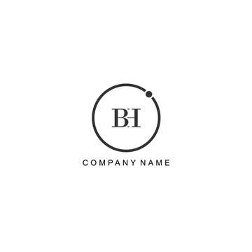 Initial BH letter management label trendy elegant monogram company
