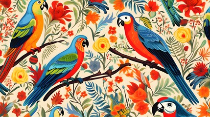 Fototapeta na wymiar pattern with birds 